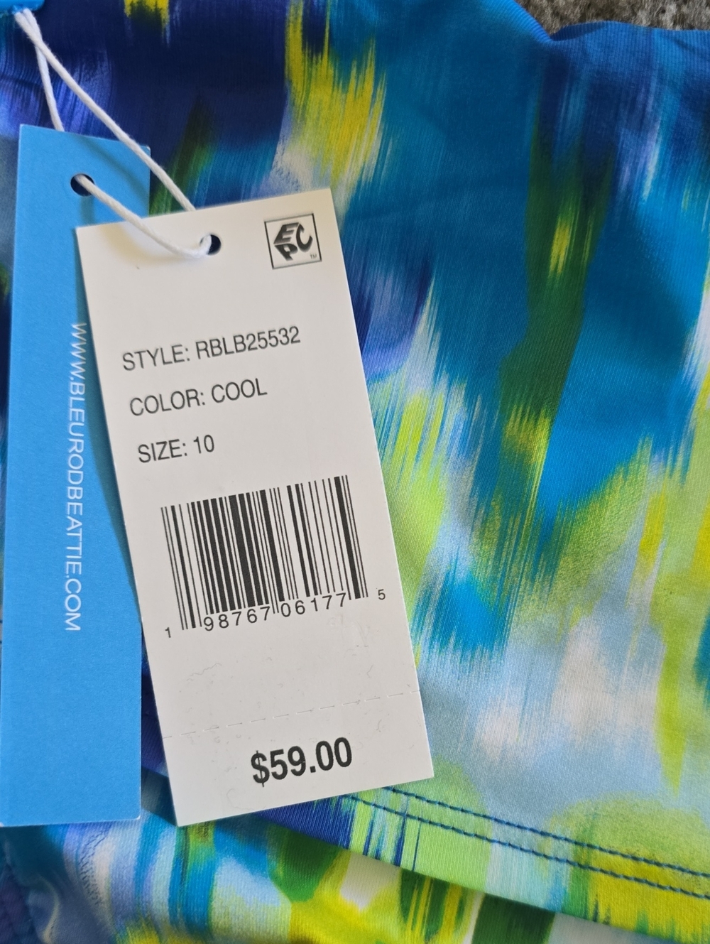 Bleu Rod Beattie  Blue, Yellow & White Tankini Set Sz 10 Nwt - Picture 6 of 8